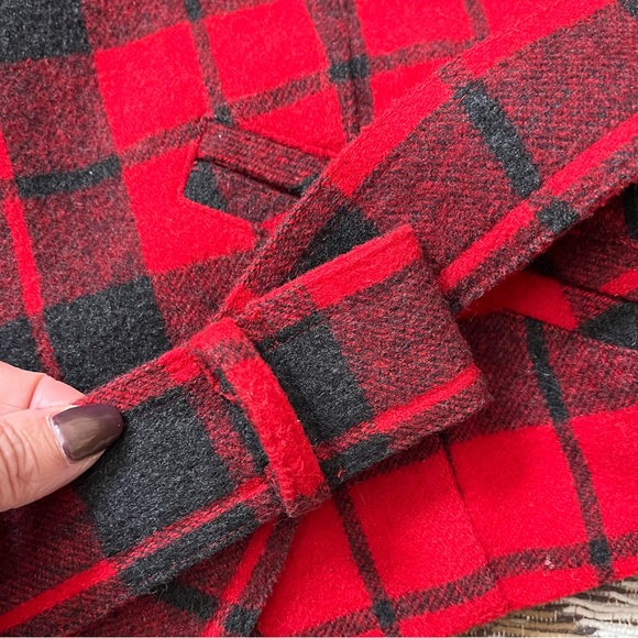 The Limited Plaid Coat Moto Wool Jacket Crop M Medium L Large - Picture 5 of 7